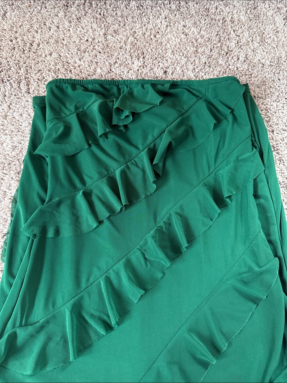 Amazon Green Ruffle Tiered Maxi Dress